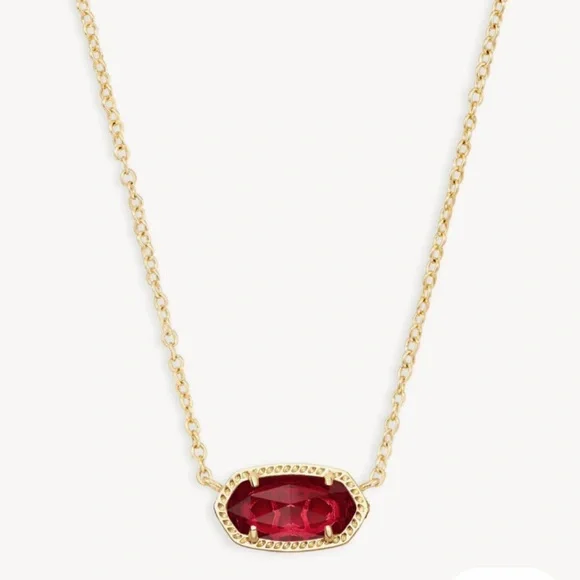 Kendra Scott Elisa Gold Pendant Necklace in Berry Glass NWT! - Picture 2 of 4